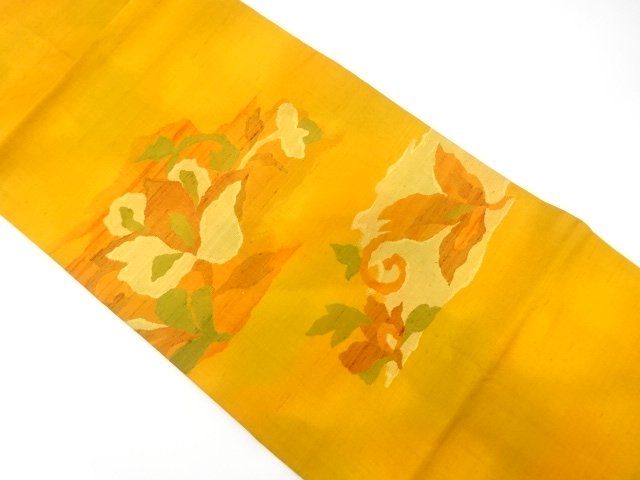 JAPANESE NAGOYA OBI / FUSHI TSUMUGI / WOVEN CHINESE FLOWER